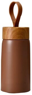 Nordic Stijl Geïsoleerde Koffie Mok 304 Roestvrij Staal Houtnerf Thermos Draagbare Reizen Fles Thee Thermocup kameel