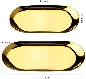 Nordic Stijl Goud Eettafel Plaat Rvs Dessertbord Moer Fruit Cake Lade Snack Keuken Plaat Westerse Steak Keuken Plaat gouden-L