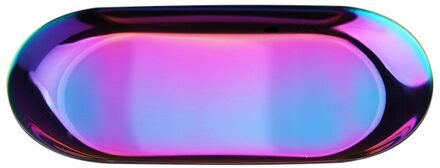 Nordic Stijl Goud Eettafel Plaat Rvs Dessertbord Moer Fruit Cake Lade Snack Keuken Plaat Westerse Steak Keuken Plaat kleurrijk-L