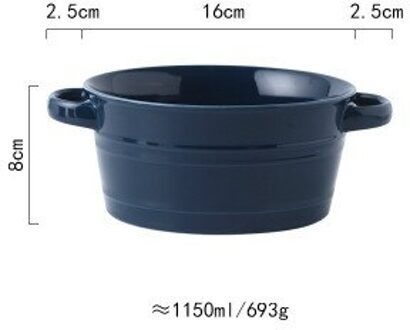 Nordic Stijl Huishoudelijke Keramische Soeppan 8.5 Inch Grote Capaciteit Dessert Slakom Huishoudelijke Keuken Benodigdheden Stenen Pot Blauw