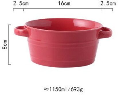 Nordic Stijl Huishoudelijke Keramische Soeppan 8.5 Inch Grote Capaciteit Dessert Slakom Huishoudelijke Keuken Benodigdheden Stenen Pot Rood