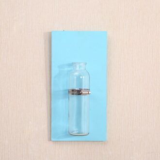 Nordic Stijl Hydrocultuur Planten Vaas Wanddecoratie Vijf Kleuren Houten Muur Opknoping Bloempot Slaapkamer Woonkamer Kantoor Cafe licht blue1