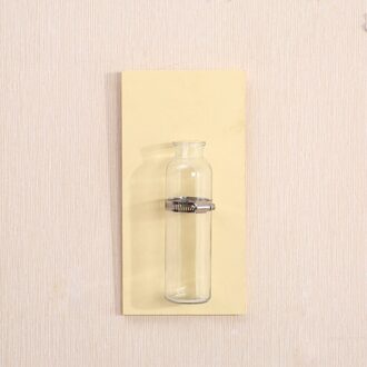 Nordic Stijl Hydrocultuur Planten Vaas Wanddecoratie Vijf Kleuren Houten Muur Opknoping Bloempot Slaapkamer Woonkamer Kantoor Cafe licht yellow2