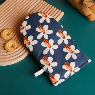 Nordic Stijl Kan Worden Opgehangen Anti-Brandwonden Handschoenen Schattige Verse Art Stijl Leuke Magnetron Warmte-isolatie Handschoenen blauw