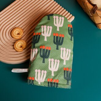 Nordic Stijl Kan Worden Opgehangen Anti-Brandwonden Handschoenen Schattige Verse Art Stijl Leuke Magnetron Warmte-isolatie Handschoenen groen