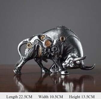 Nordic Stijl Koe Standbeeld Hars Sculptuur Handwerk Decor Woonkamer Decoratie Desktop Meubels zilver