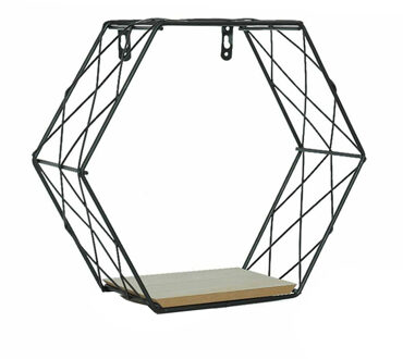 Nordic Stijl Metalen Decoratieve Plank Hexagon Opslag Houder Rack Planken Thuis Wanddecoratie Potplanten Ornament Houder Rack Ad