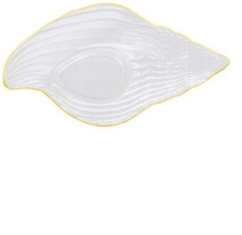 Nordic Stijl Ocean Serie Gold Glas Dessertbord Ontvangen Platen Decoratieve Salade Schotel Restaurant Benodigdheden Keuken Conch Bowl