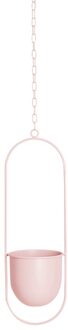 Nordic Stijl Opknoping Metalen Iron Plant Bloempotten Tuin Balkon Succulent Ketting Hanger Swingende Bloem Mand Decoratieve Houder Roze