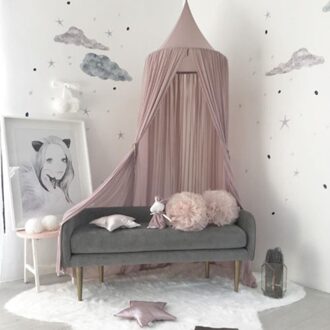 Nordic Stijl Prinses Kant Kids Baby Bed Kamer Luifel Klamboe Gordijn Beddengoed Koepel Tent Licht Paars