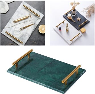 Nordic Stijl Vergulde Handvat Keramische Marmer Opbergvak Lade Taart Dessertbord Sushi Plaat Sieraden Display Lade Decoratieve groen
