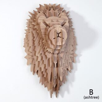 Nordic Stijl Woondecoratie Hout Leeuwenkop Muur Opknoping Voor Art Wanddecoratie Hout Dieren Hoofd Ambachten Voor Moderne Thuis Decor B Ashtree