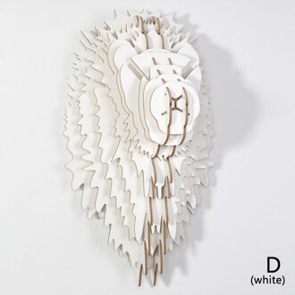 Nordic Stijl Woondecoratie Hout Leeuwenkop Muur Opknoping Voor Art Wanddecoratie Hout Dieren Hoofd Ambachten Voor Moderne Thuis Decor D wit