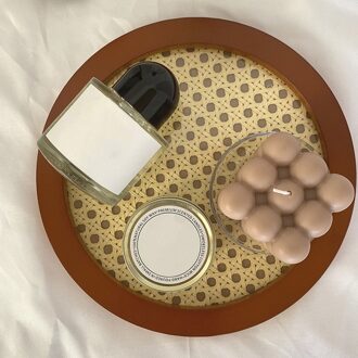 Nordic Style Aromatherapy Rattan Tray Desktop Decor Fruit Wooden Tray rood