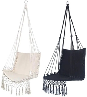 Nordic Style Hammock Safety Beige Hanging Hammock Chair Swing Rope Outdoor Indoor Hanging Chair Garden Seat for Child Adult