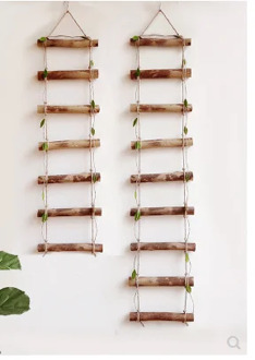 Nordic style small ladder wall decoration hanging escalera madera decorativa