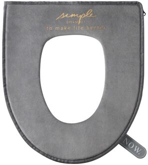 Nordic Toiletzitting Met Handvat Flip-Flop Winter Flanellen Zipper00042 Grijs