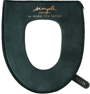 Nordic Toiletzitting Met Handvat Flip-Flop Winter Flanellen Zipper00042 groen