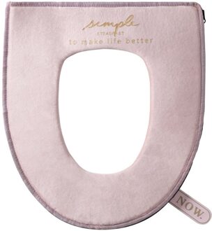 Nordic Toiletzitting Met Handvat Flip-Flop Winter Flanellen Zipper00042 Roze