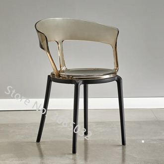 Nordic Transparent Dining Chair Creative Plastic Chair Home Modern Simple Thickened Waterproof Cafe Back Chair 3 color
