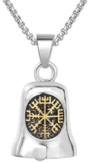 Nordic Viking Charms Mannen Titanium Staal Hanger Bell Rvs Vintage Trui Keten