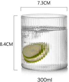 Nordic Water Fles Glas Cups Goud Verticale Streep Glas Creatieve Vruchtensap Drinkwater Cup Set Melk Fles B