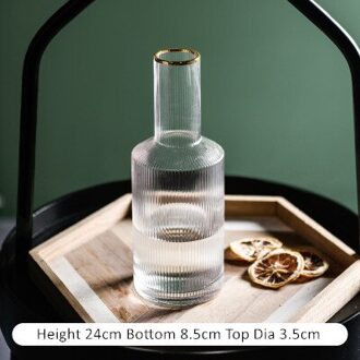 Nordic Water Fles Glas Cups Goud Verticale Streep Glas Creatieve Vruchtensap Drinkwater Cup Set Melk Fles goud water kettle