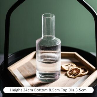 Nordic Water Fles Glas Cups Goud Verticale Streep Glas Creatieve Vruchtensap Drinkwater Cup Set Melk Fles nee goud glass kettle