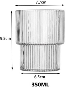 Nordic Water Fles Glas Cups Goud Verticale Streep Glas Creatieve Vruchtensap Drinkwater Cup Set Melk Fles