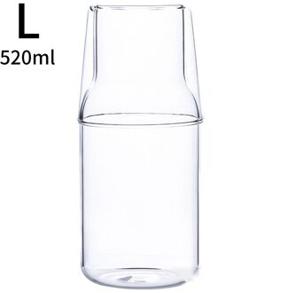 Nordic Water Fles Glas Kopjes Grote Capaciteit Hittebestendige Koffie Pot Vruchtensap Drinkwater Cup Set Drinken Fles 520ML