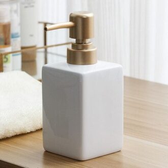 Nordic Witte Keramische Zeepdispenser Handdesinfecterend Soep Fles Home Hotel Druk Lege Fles Gel Shampoo Vocht Goud Druk Hoofd 1