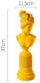 Nordic Woondecoratie Hars Standbeeld Karakter Sculptuur Kamer Decoratie Accessoires Creatieve Ambachten Golden Desktop Meubels geel