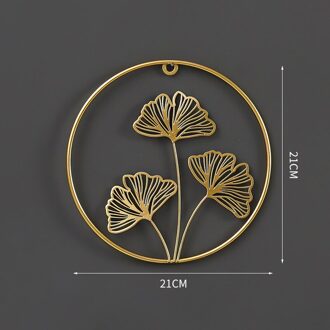 Nordic Woondecoratie Metalen Decor Woonkamer Muur Opknoping Muur Decoratie Ronde Golden Leaf Muur Opknoping Display Stand B