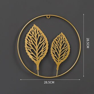 Nordic Woondecoratie Metalen Decor Woonkamer Muur Opknoping Muur Decoratie Ronde Golden Leaf Muur Opknoping Display Stand
