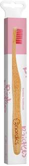 Nordics tandenborstel 23 cm bamboe/nylon bruin/roze