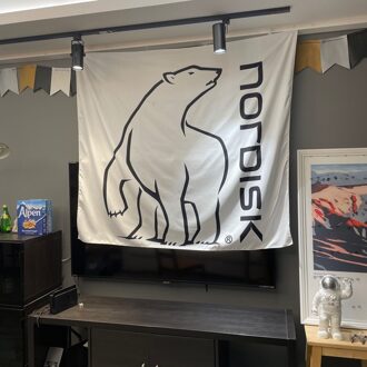 Nordisking Muur Opknoping Witte Beer Print Polyester Tapijt Home Decor Woonkamer Wandtapijt