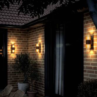 Nordlux buitenwandlamp Aludra Double Seaside, aluminium, bruin bruin metallic