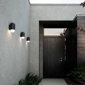 Nordlux Buitenwandlamp Heka, zwart, aluminium, hoogte 21,6 cm zwart, wit