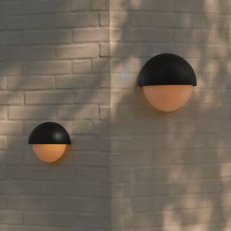 Nordlux Buitenwandlamp Scorpius Round, zwart, kunststof zwart, wit