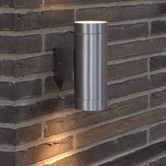Nordlux Buitenwandlamp Tin Maxi Double, aluminium aluminiumgrijs