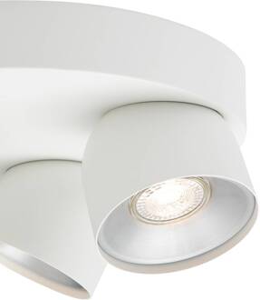 Nordlux Downlight Pitcher, GU10, 3-lamps, rond, metaal, wit