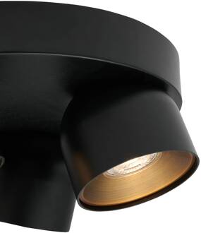 Nordlux Downlight Pitcher, GU10, 3-lamps, rond, metaal, zwart