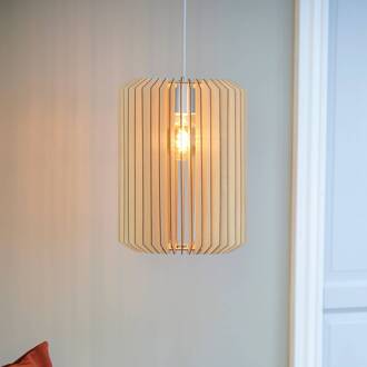 Nordlux Hanglamp Asti 30 van houtlamellen, hoogte 40 cm licht hout