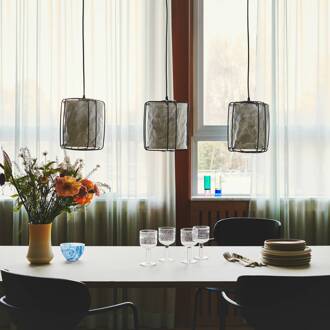 Nordlux Hanglamp Cardine, 3-lamps, papier, metaal wit, zwart
