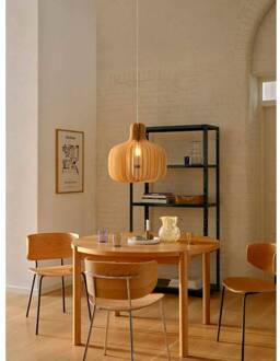 Nordlux Hanglamp Hazo, Ø 43 cm, naturelkleurig, hout Natuurlijk hout