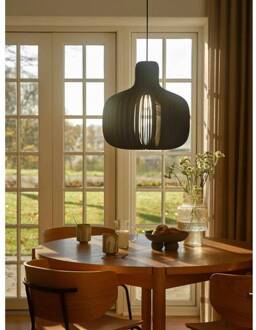 Nordlux Hanglamp Hazo, Ø 43 cm, zwart, hout