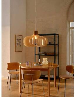 Nordlux Hanglamp Hazo, Ø 65 cm, naturelkleurig, hout Natuurlijk hout