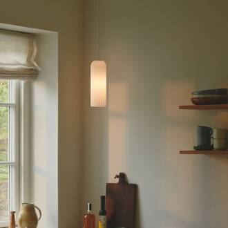 Nordlux Hanglamp Miella, geribbeld glas, gesatineerd/wit wit gesatineerd, wit