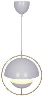 Nordlux Hanglamp Tavia, wit, Ø 33 cm, metaal wit, messing