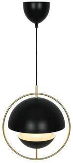 Nordlux Hanglamp Tavia, zwart, Ø 33 cm, metaal zwart, messing
